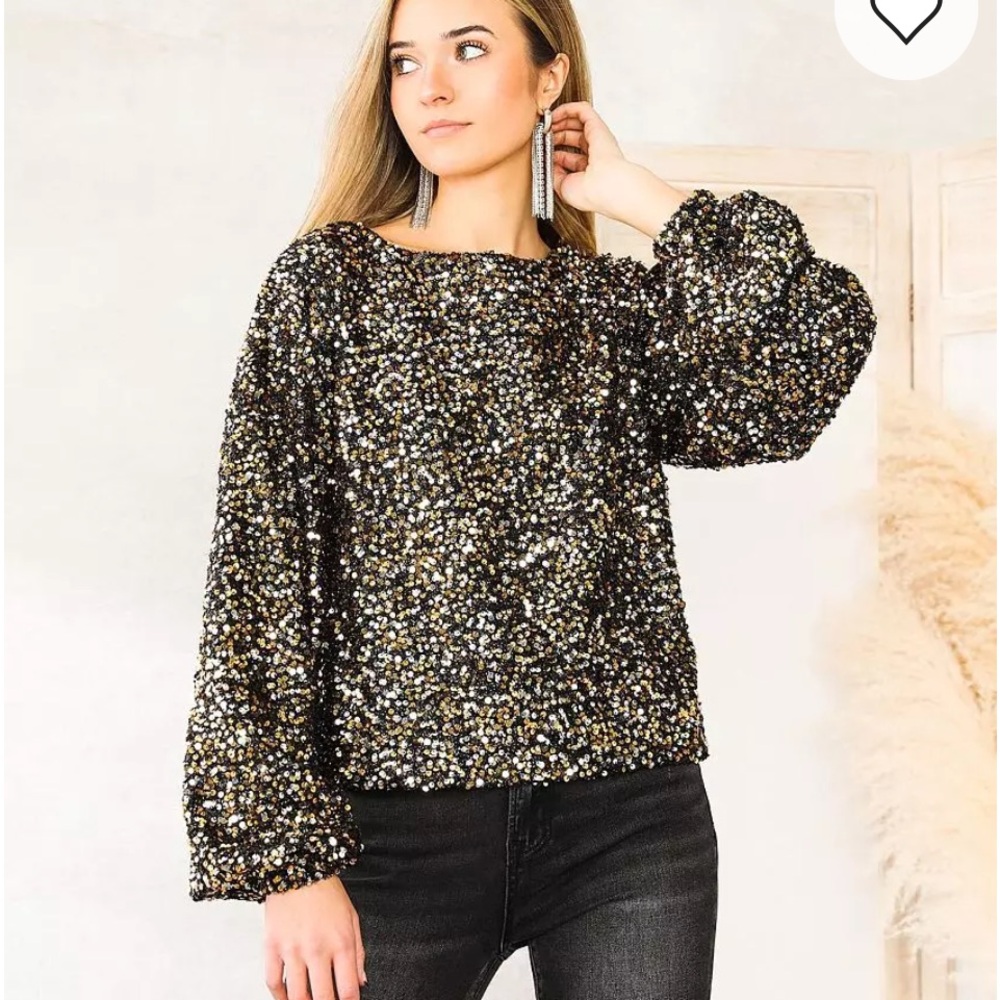 Sequin Eyelash Top